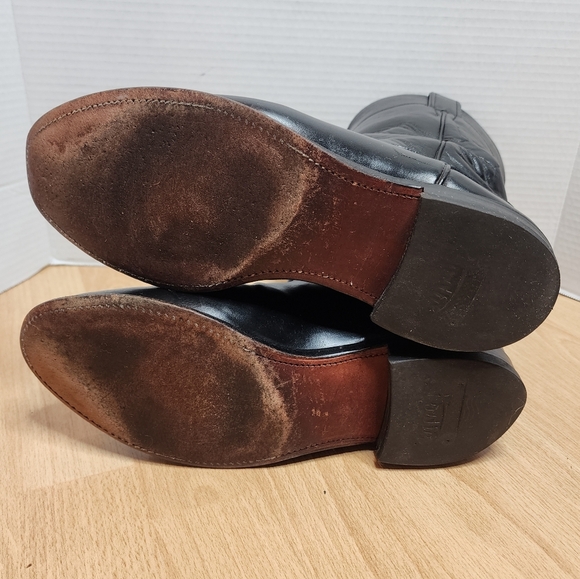 Justin Boots Black Cowboy Boots Men's size 8.5D - Picture 6 of 16